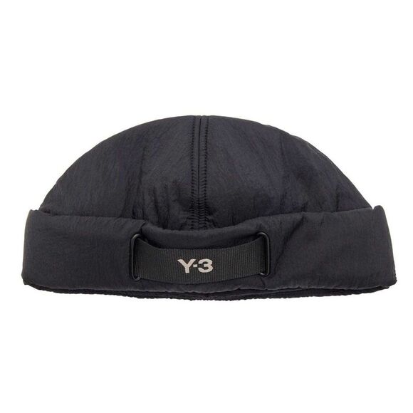 Y-3 Womens/Ladies Webbing Padded Beanie / Black